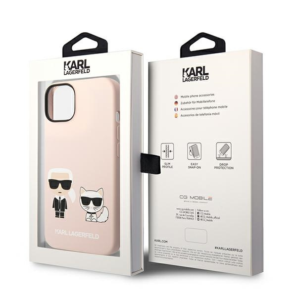 Etui KARL LAGERFELD Apple iPhone 14 Plus Silicone Karl & Choupette Magsafe Jasnoróżowy Hardcase