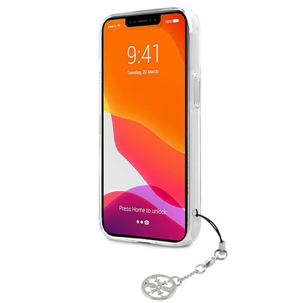 Etui GUESS Apple iPhone 13 Mini 4G Grey Strap Charm Bezbarwny Hardcase