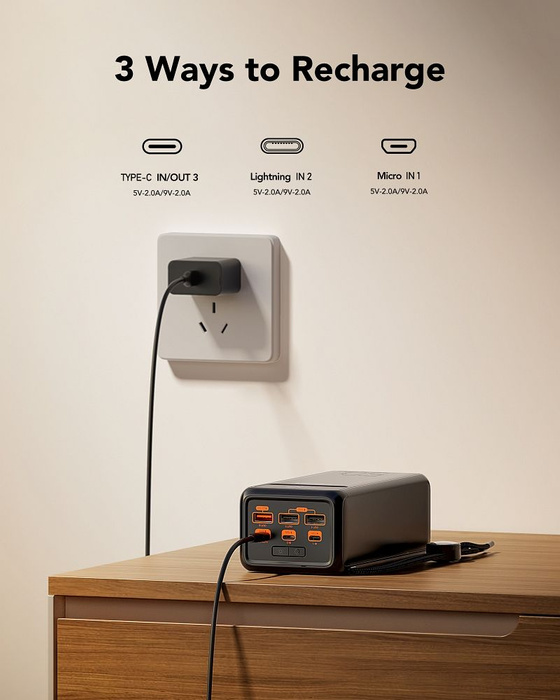 VEGER powerbank 50000 mAh PD QC3.0 5A 22,5W Tank Lite (W5001) czarny