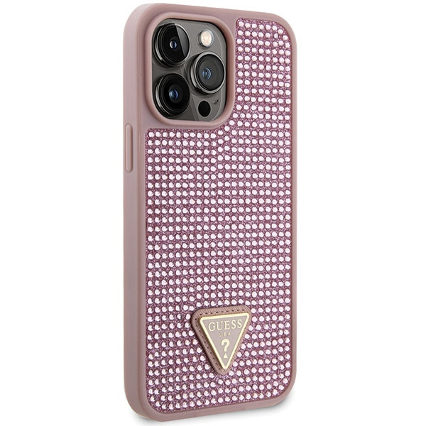 Etui Guess GUHCP14XHDGTPP iPhone 14 Pro Max 6.7" różowy/pink hardcase Rhinestone Triangle Case