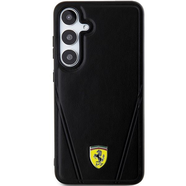 Etui Ferrari FEHMS24MP3BAK Samsung Galaxy S24+ S926 czarny/black hardcase Hot Stamp V Lines MagSafe Case