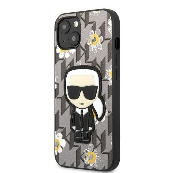 Etui KARL LAGERFELD Apple iPhone 13 Flower Ikonik Karl Szary Case