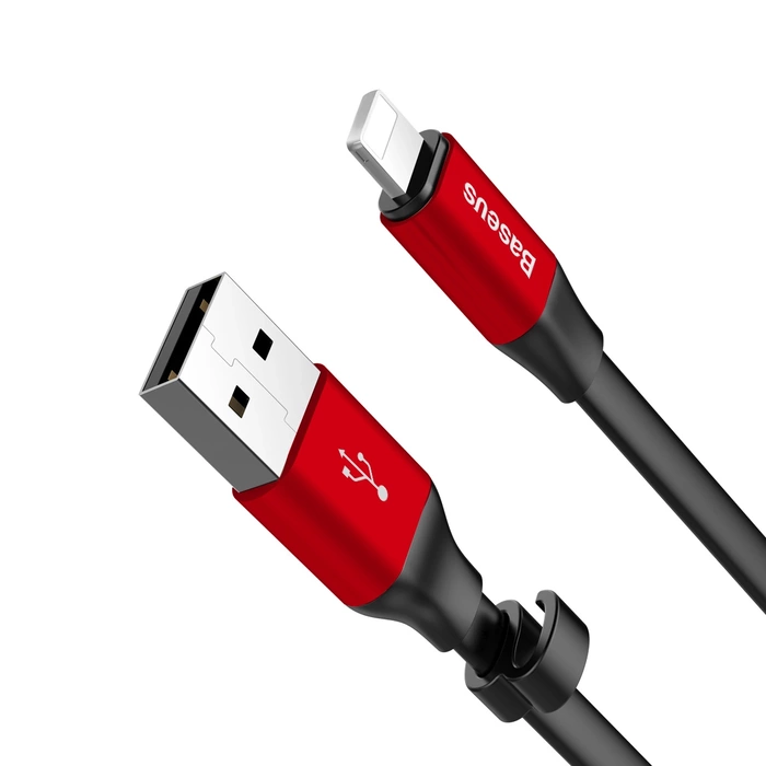 Kabel Baseus Nimble USB-A / Lightning 2A 0.23 m - czerwono-czarny
