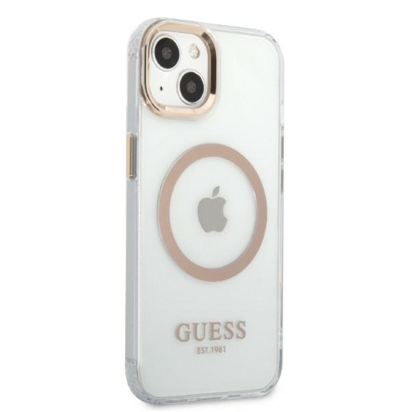 Etui GUESS Apple iPhone 13 Metal Outline Magsafe Złoty Hardcase