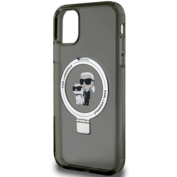 Etui Karl Lagerfeld KLHMN61HMRSKCK iPhone 11 / Xr 6.1" czarny/black hardcase Ring Stand Karl&Choupettte MagSafe Case