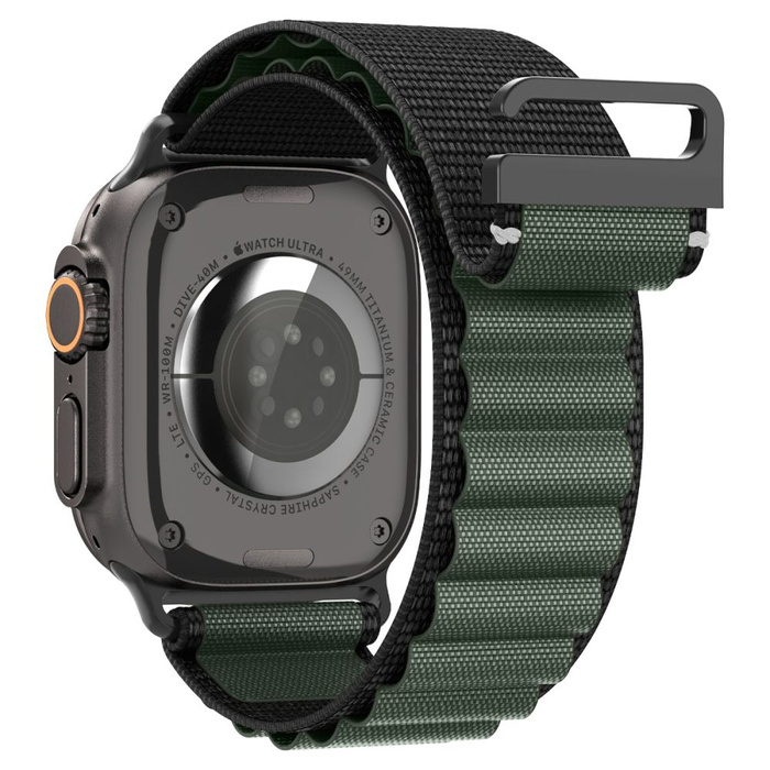 PASEK SPIGEN WBF1 BAND APPLE WATCH 6 / 7 / 8 / 9 / 10 / SE / ULTRA 1 / 2 (44 / 45 / 46 / 49 MM) BLACK/GREEN