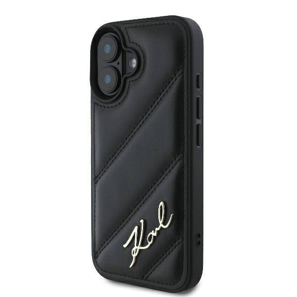 Etui Karl Lagerfeld iPhone 16 6.1" czarny/black hardcase Quilted Signature