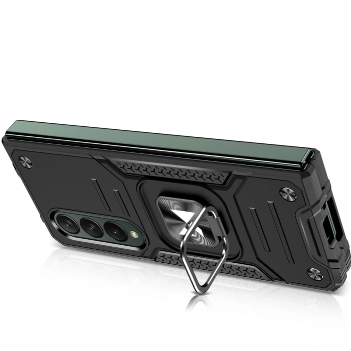 Wozinsky Ring Armor etui Samsung Galaxy Z Fold 4 pancerny pokrowiec uchwyt magnetyczny ring różowe złoto