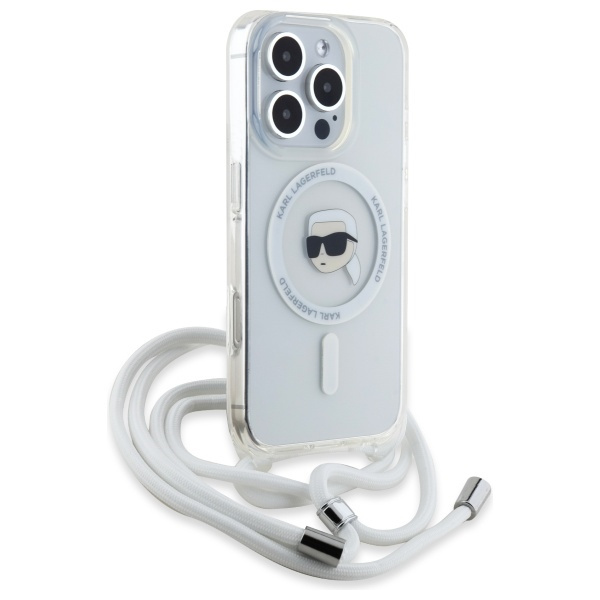 Etui Karl Lagerfeld iPhone 16 Pro hardcase transparent Crossbody IML Karl Head Magsafe