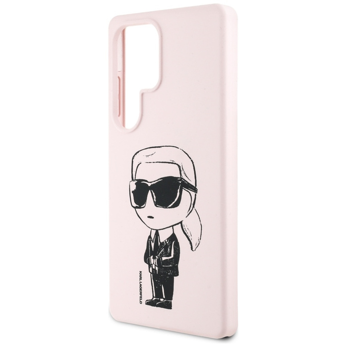Etui Karl Lagerfeld Silicone Graffiti     Ikonik Printed Logo MagSafe do Samsung Galaxy S25 Ultra różowy