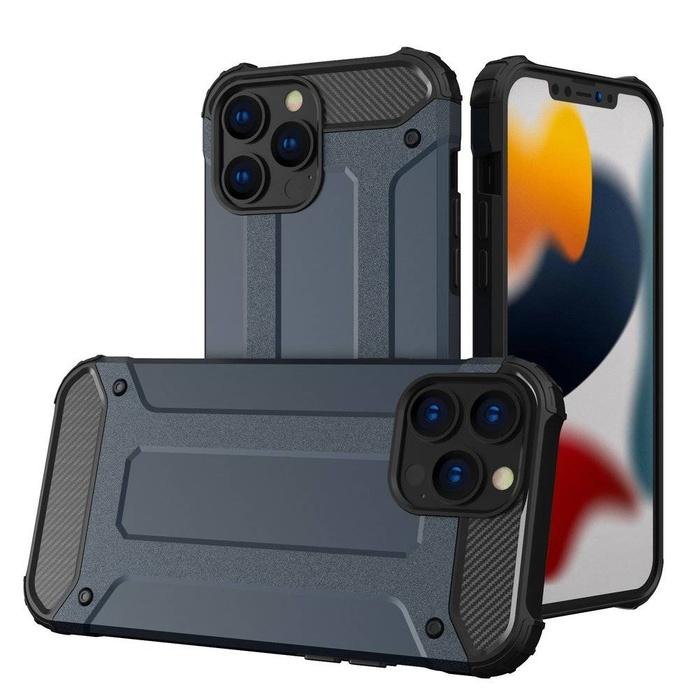 Etui Hybrid Armor Etui iPhone 14 Pro Max Pancerny Hybrydowy Pokrowiec Niebieskiecase