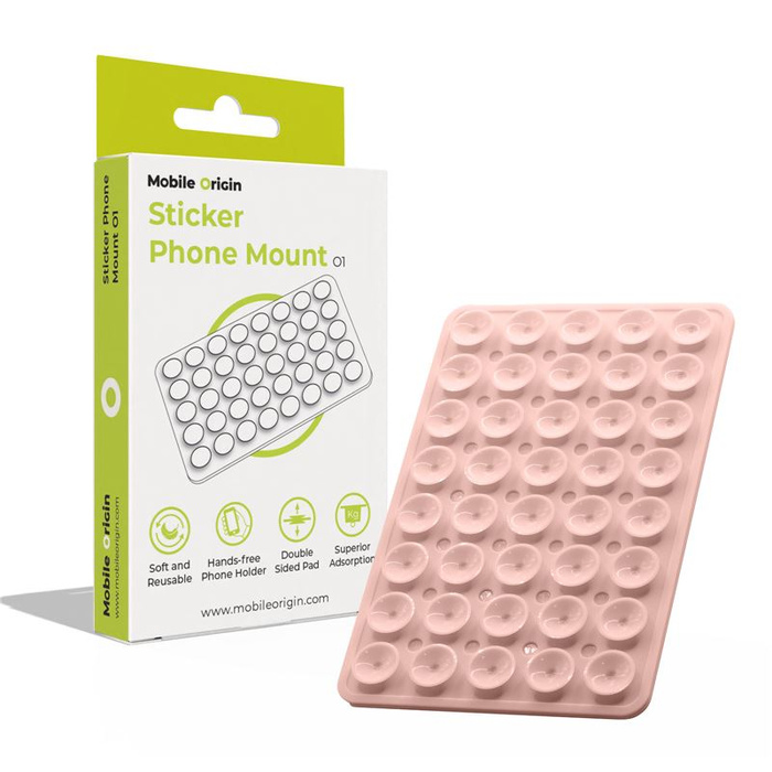 Mobile Origin Sticker Phone Mount O1, light pink