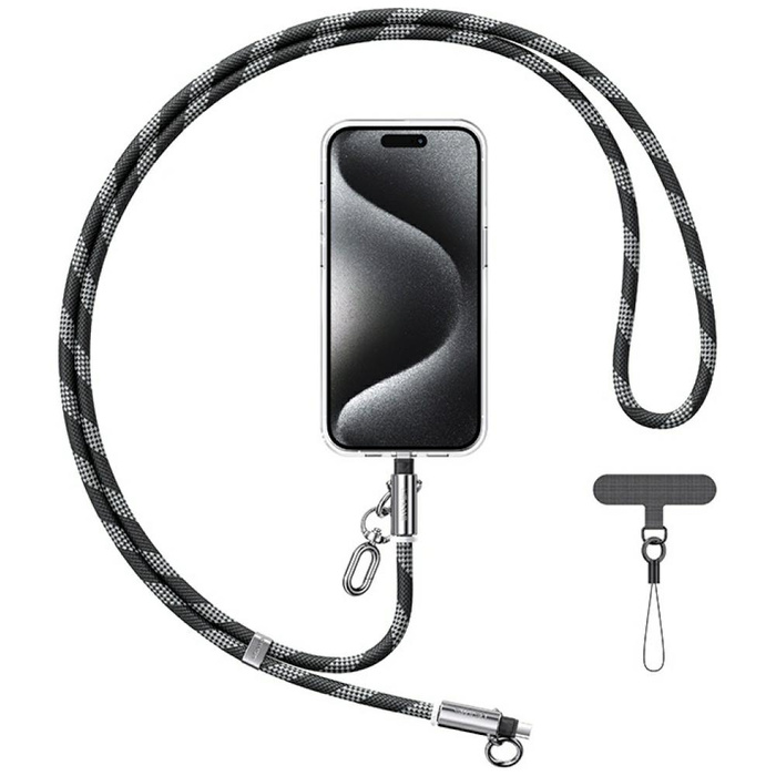 Smycz do telefonu z kablem do ładowania  Usams SJ745 60W USB-C do USB-C 1.2m czarny