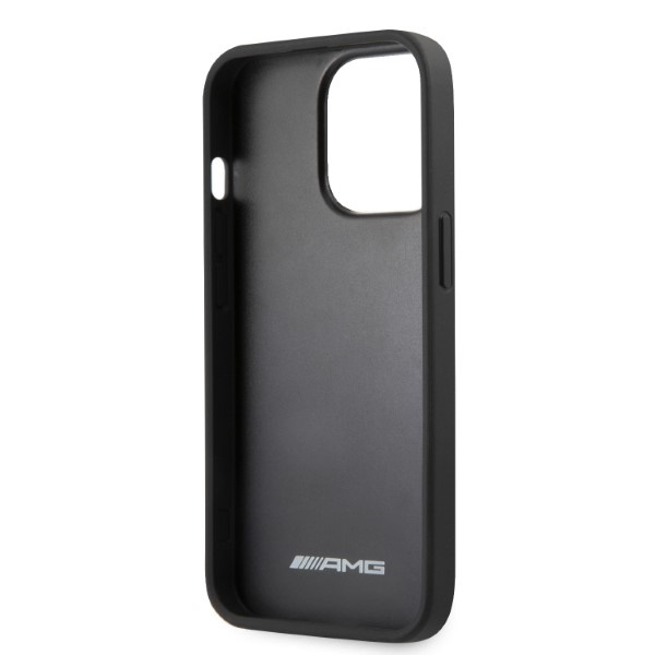 Etui AMG iPhone 13 Pro Max 6,7" czarny/black hardcase Leather Curved Lines