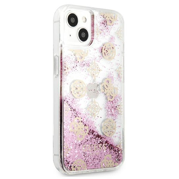 Etui GUESS Apple iPhone 13 Mini Peony Liquid Glitter Różowy Hardcase