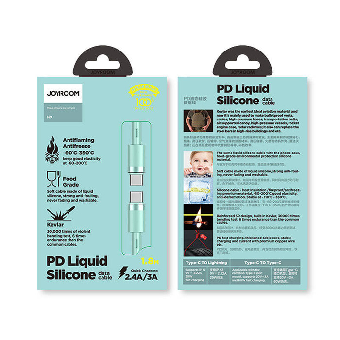 Joyroom kabel przewód USB Typ C - USB Typ C PD 60W 1,2m zielony (S-1230N9)