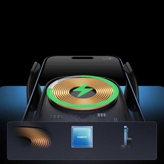 Uchwyt samochodowy z ładowarką Baseus MilkyWay Pro 15W (czarny)