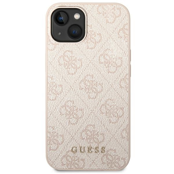 Etui GUESS Apple iPhone 14 Plus 4G Metal Gold Logo Różowy Hardcase