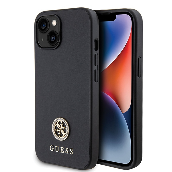 Etui Guess GUHCP15MPS4DGPK iPhone 15 Plus 6.7" czarny/black hardcase Strass Metal Logo Case