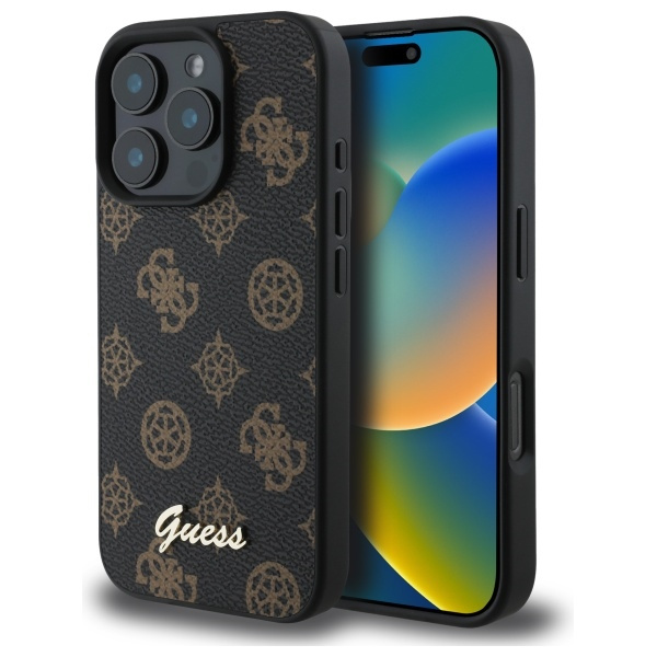 Etui Guess iPhone 16 Pro Max czarny/black HC MagSafe PU Peony Script