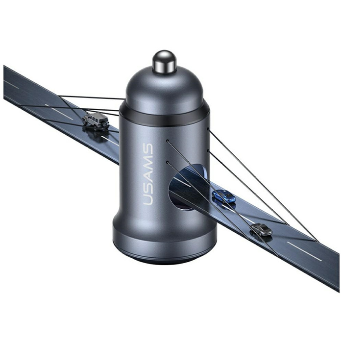 Ładowarka samochodowa USAMS CC321        Aluminium 30W PD USB-C tarnish