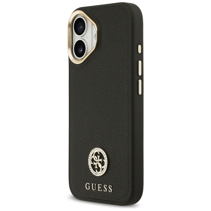 Etui Guess Grained Strass Logo MagSafe   do iPhone 17 czarny