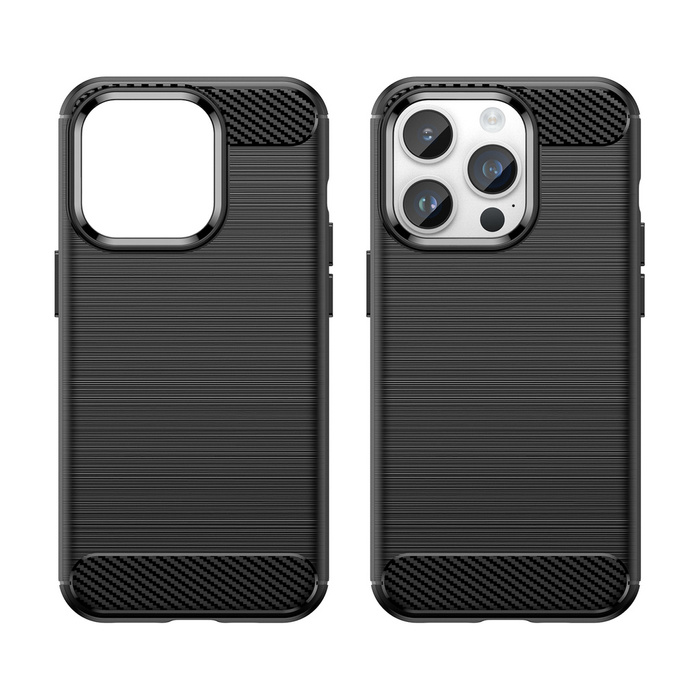 Carbon Case etui iPhone 14 Pro elastyczny żelowy pokrowiec na tył plecki czarny