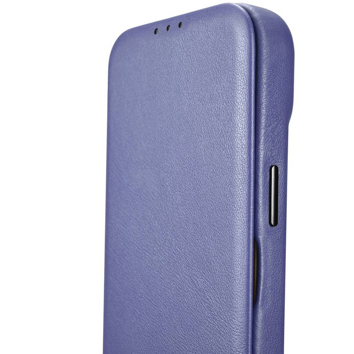 iCarer CE Premium Leather Folio Case skórzane etui iPhone 14 Plus z klapką magnetyczne MagSafe jasnofioletowy (WMI14220715-LP)