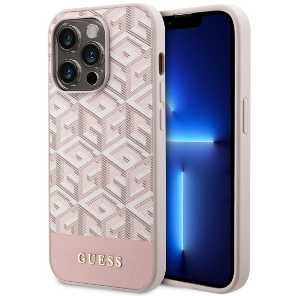 Etui Guess GUHMP14LHGCFSEP iPhone 14 Pro 6,1" różowy/pink hard case GCube Stripes MagSafe Case