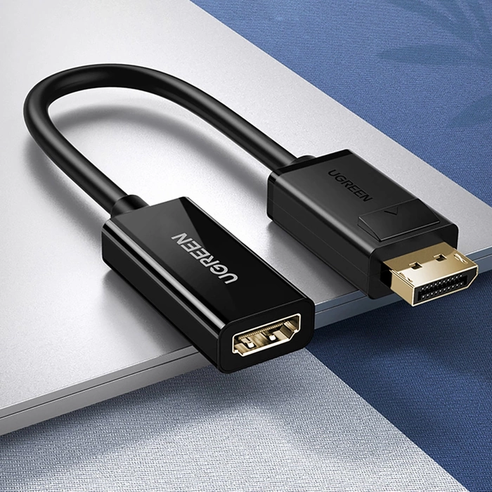 Ugreen przejściówka kabel przewód z DisplayPort (męski) na HDMI (żeński) (jednokierunkowy) 4K 30Hz 12bit czarny (40363)