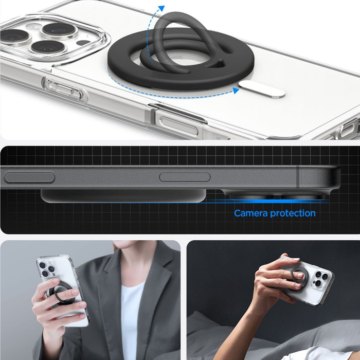UCHWYT NA PALEC SPIGEN DUAL POP MAG MAGSAFE PHONE RING CZARNY