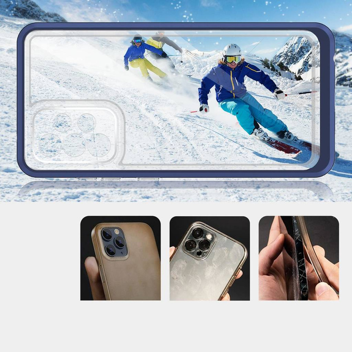 Etui Clear 3in1 etui do Samsung Galaxy A73 żelowy pokrowiec z ramką niebieski