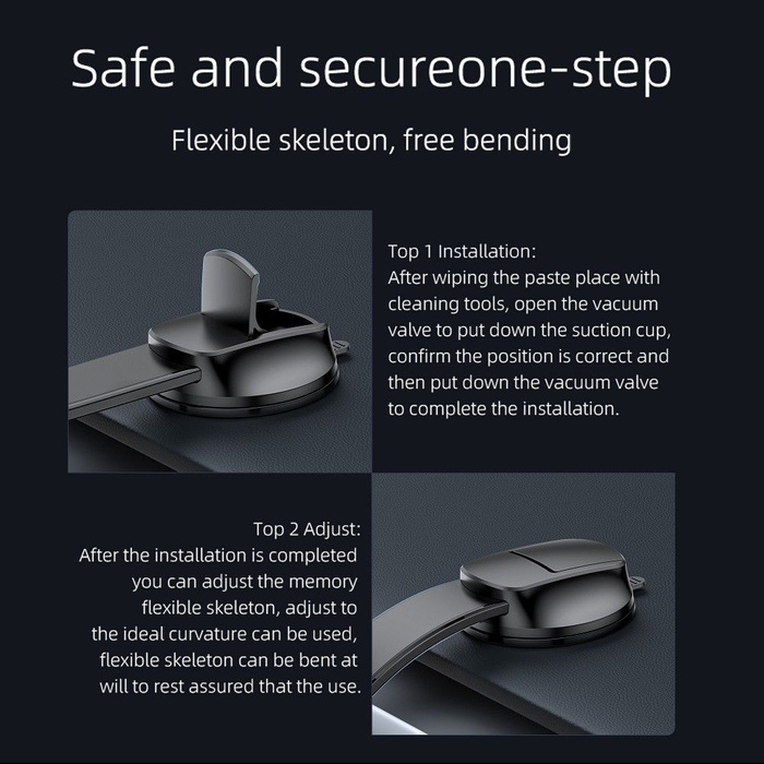 FORCELL F-Grip MagFlex uchwyt samochodowy do szyby/deski kompatybilny z MagSafe czarny