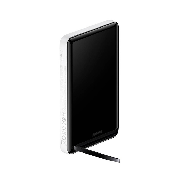 Baseus Magnetic Bracket powerbank z bezprzewodowym ładowaniem MagSafe 10000mAh 20W Overseas Edition biały (PPCX000202) z Kablem USB-C 0,5m