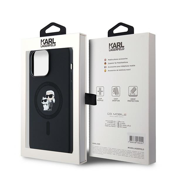Etui Karl Lagerfeld KLHMP14XSCMKCRHK iPhone 14 Pro Max 6.7" czarny/black hardcase Silicone Karl & Choupette MagSafe