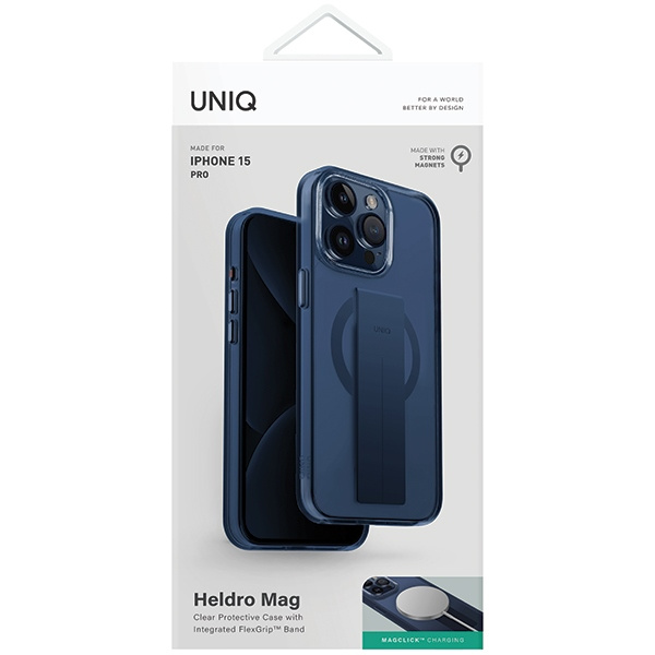 Etui UNIQ etui Heldro Mag iPhone 15 Pro 6.1" Magclick Charging niebieski/ultramarine deep blue Case