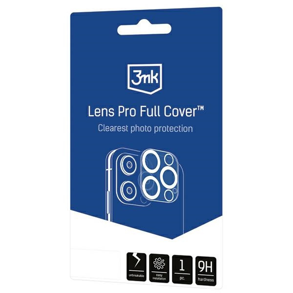 3MK Lens Pro Full Cover iPhone 14 / 14 Plus Szkło Hartowane na obiektyw aparatu z ramką montażową 1szt