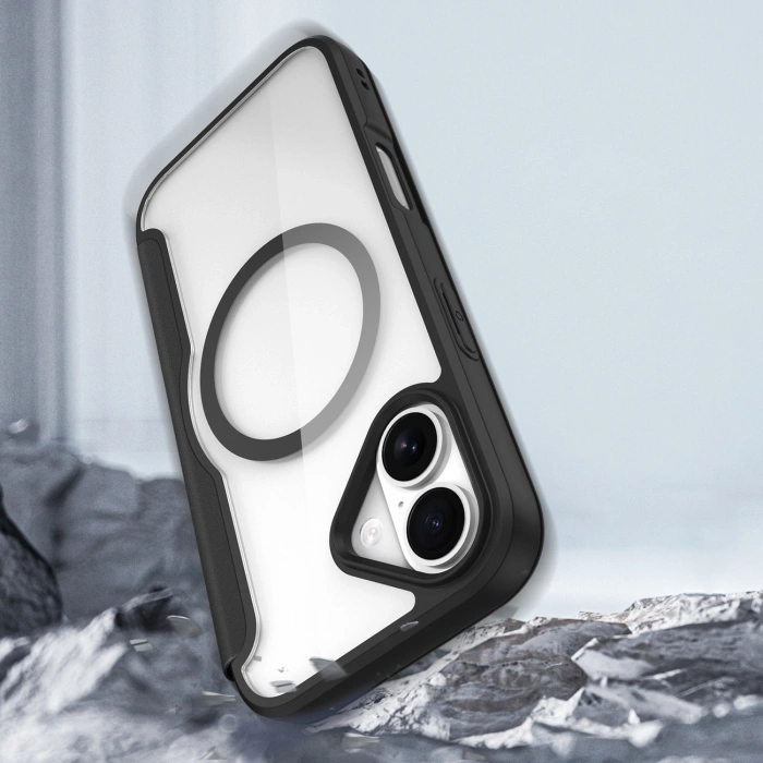 Etui Dux Ducis Skin X Pro na iPhone 17 z portfelem, kompatybilne z MagSafe - czarne