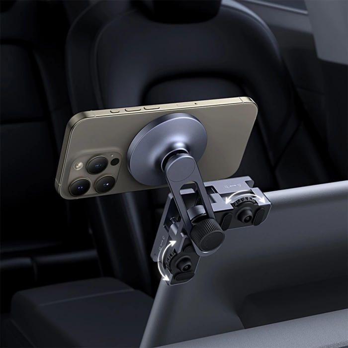 Uchwyt magnetyczny Baseus MaxView montowany na wyświetlaczu samochodowym - szary