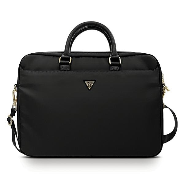 Torba GUESS Laptop 16 Nylon Triangle Logo Czarny