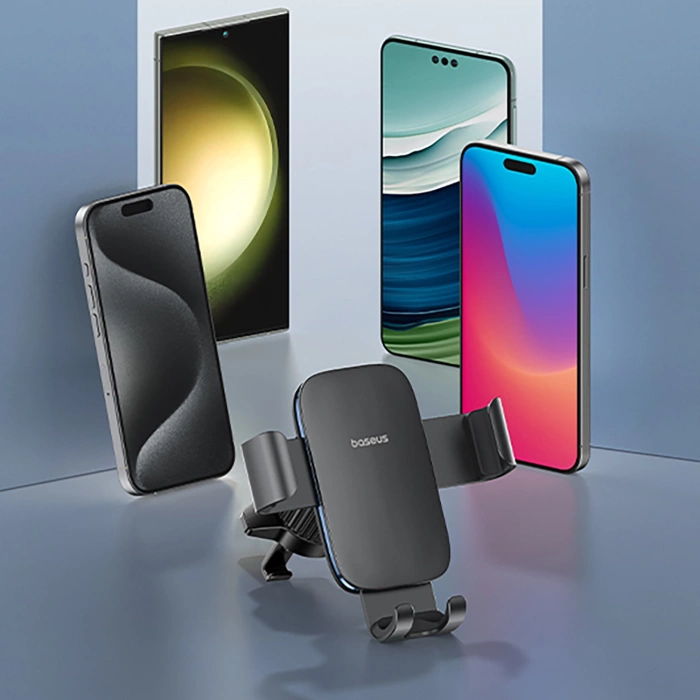 Baseus uchwyt samochodowy Metal Age 3 Gravity Car Mount (Air Vent Version) Cluster czarny