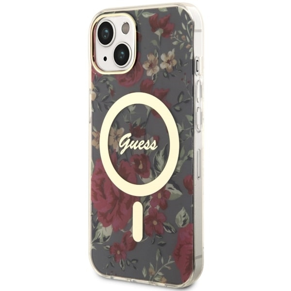 Etui Guess GUHMP14MHCFWSA iPhone 14 Plus 6.7" zielony/khaki hardcase Flower MagSafe Case