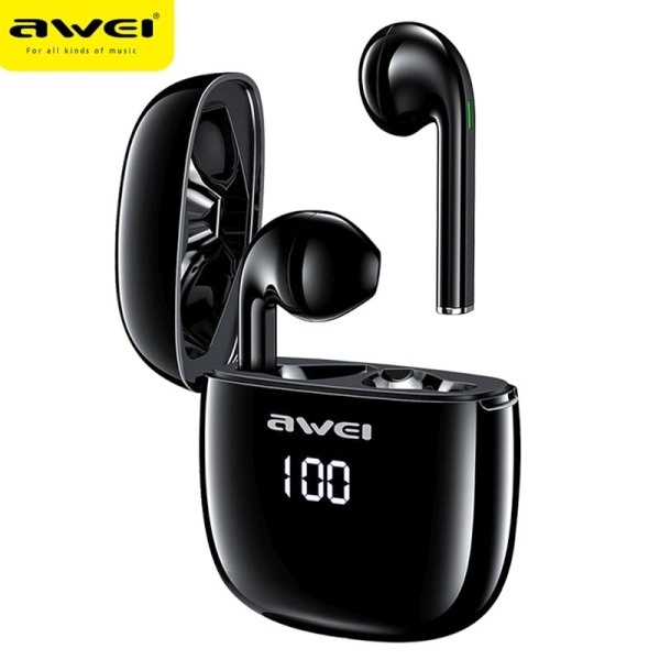 Słuchawki AWEI Bluetooth 5.0 T28P TWS Stacja Dokująca Czarny