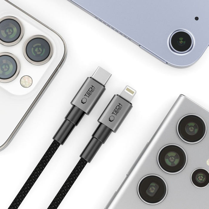 Kabel TECH-PROTECT ULTRABOOST DNA LIGHTNING CABLE PD27W/3A 25CM IRON GREY