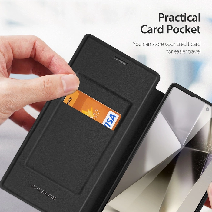 Etui Dux Ducis Skin X Pro z klapką i magnetycznym ringiem na Samsung S24 Ultra - czarne