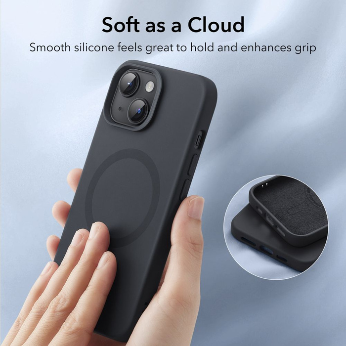 Etui Esr Cloud Halolock Magsafe iPhone 15 Plus Black Case