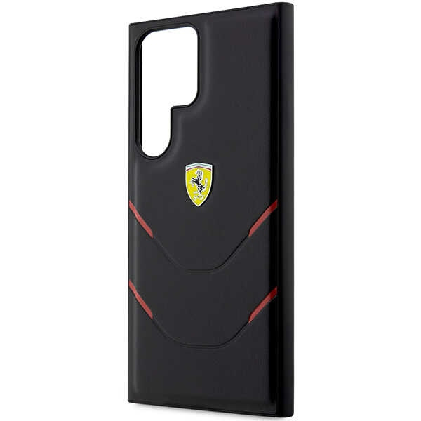 Etui Ferrari FEHCS23LPBAK S23 Ultra S918 czarny/black hardcase Hot Stamp Lines Case