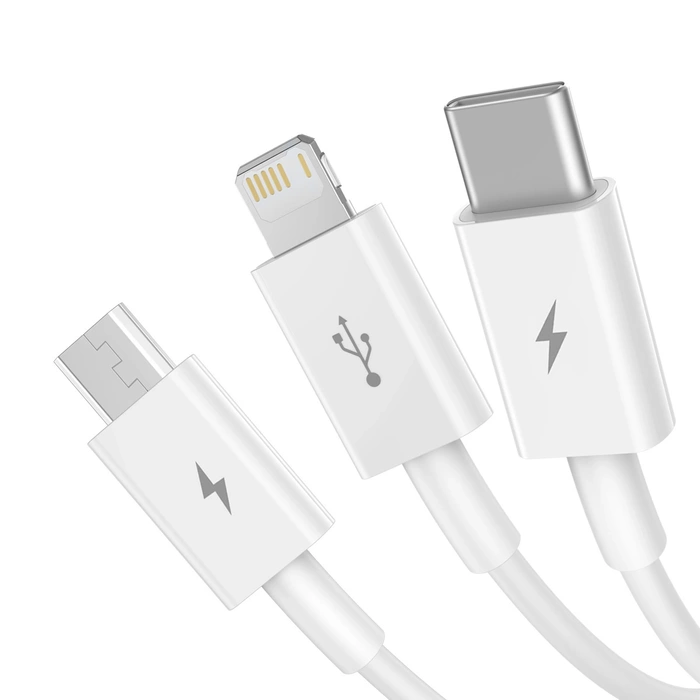 Kabel Baseus Superior Series USB-A - USB-C / Lightning / micro USB 3.5A 1m - biały