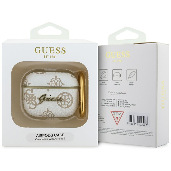 Guess GUA3PG4GPH AirPods 3 cover          biały/white 4G Hook