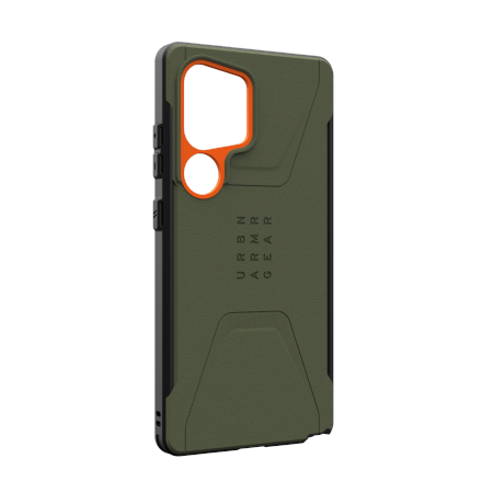 UAG Civilian Pro -  obudowa ochronna do Samsung Galaxy S25 Ultra 5G z wbudowanym modułem magnetycznym (olive/orange)